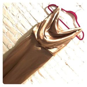 Jenny Yoo Metallic Gold Floor Length Dress